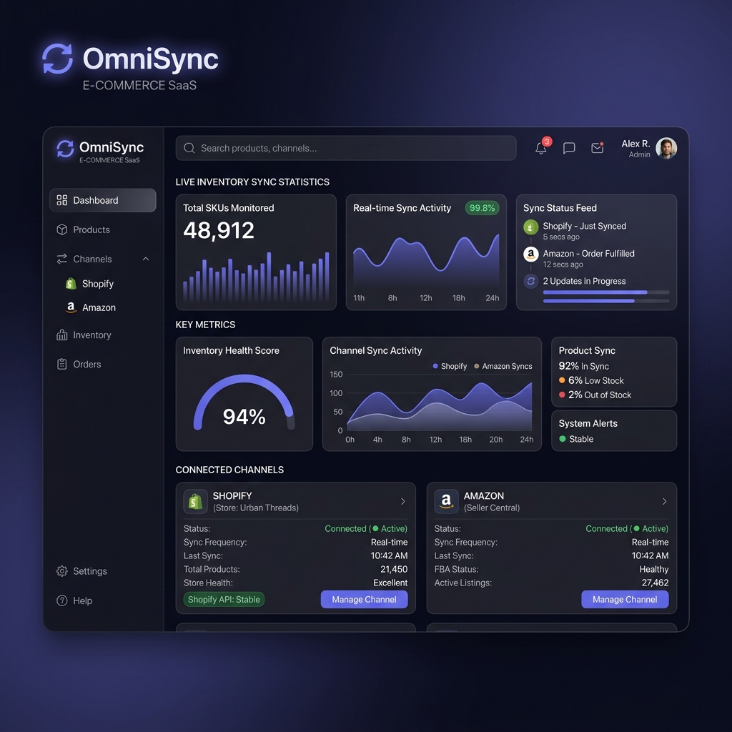 OmniSync E-Commerce SaaS preview screenshot
